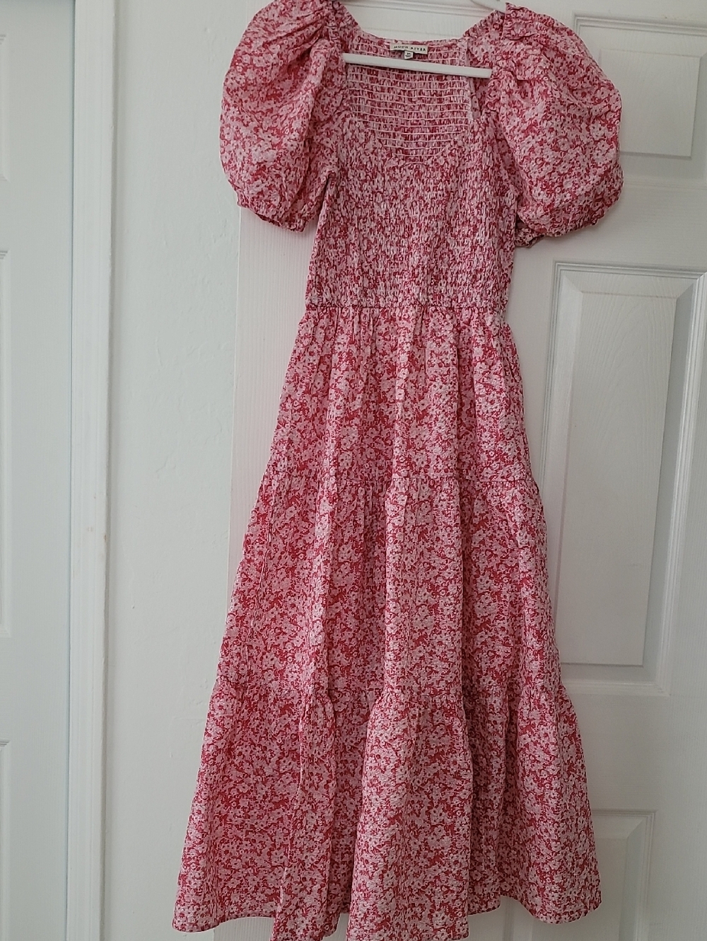 Moon River Pink Smocked Floral Top